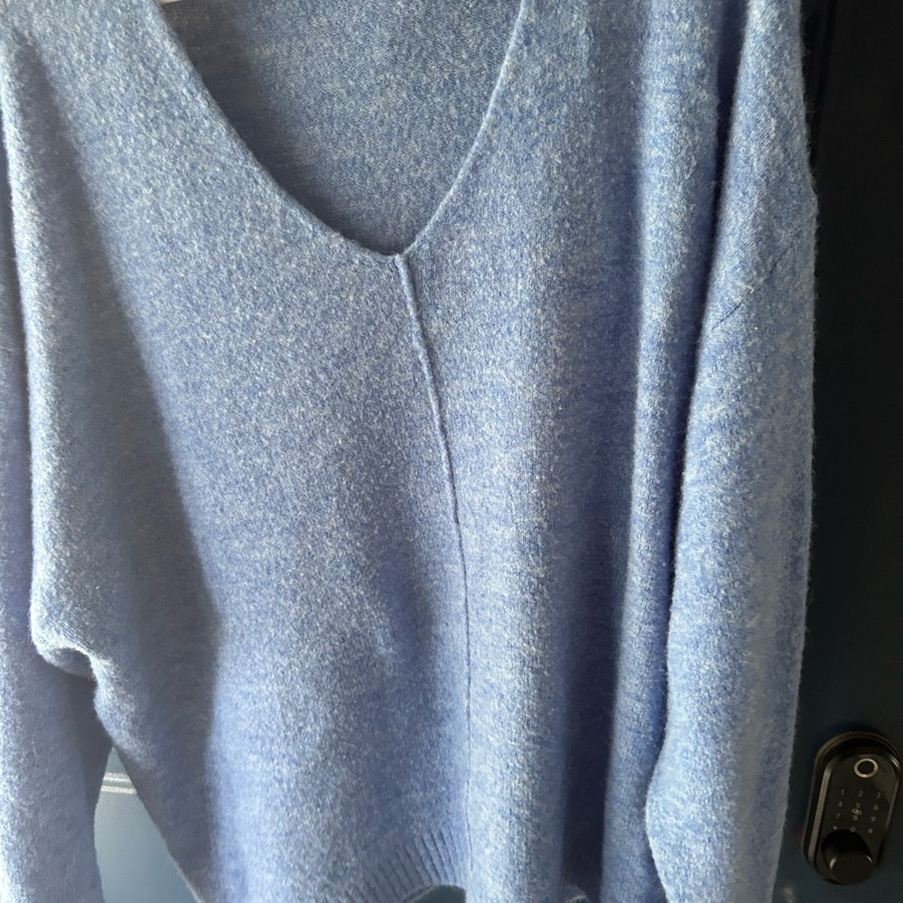 H&M Light Blue V-Neck Sweater